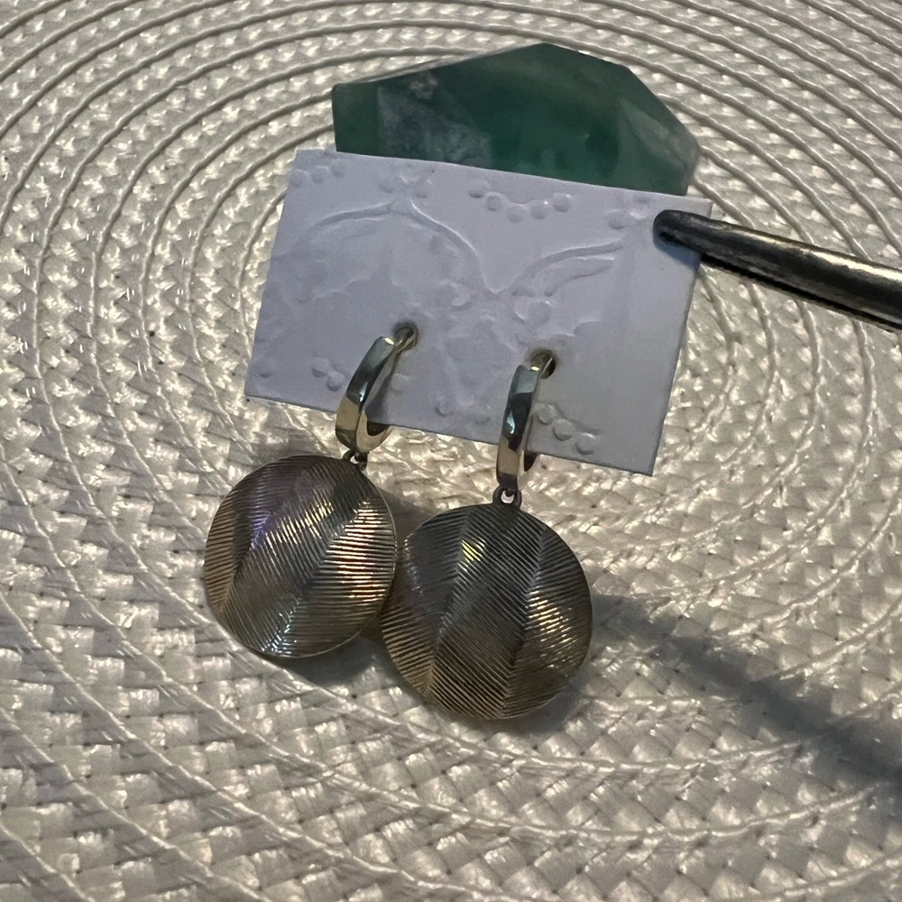 Dangle SJD.925 LM Gold over Sterling Hoop Earrings